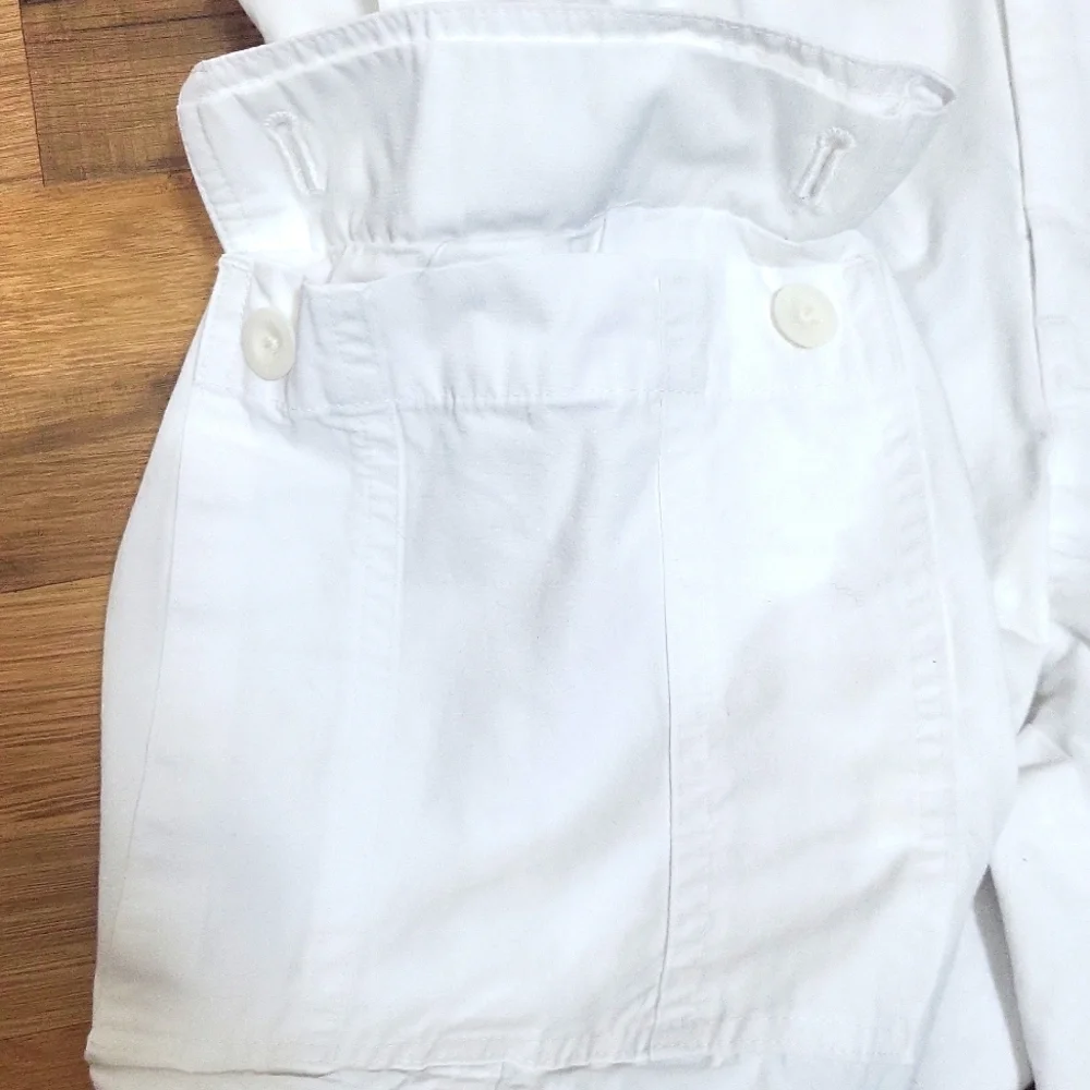 LAUREN RALPH LAUREN White Belted Cargo Short with Drawstring Hem